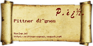 Pittner Ágnes névjegykártya